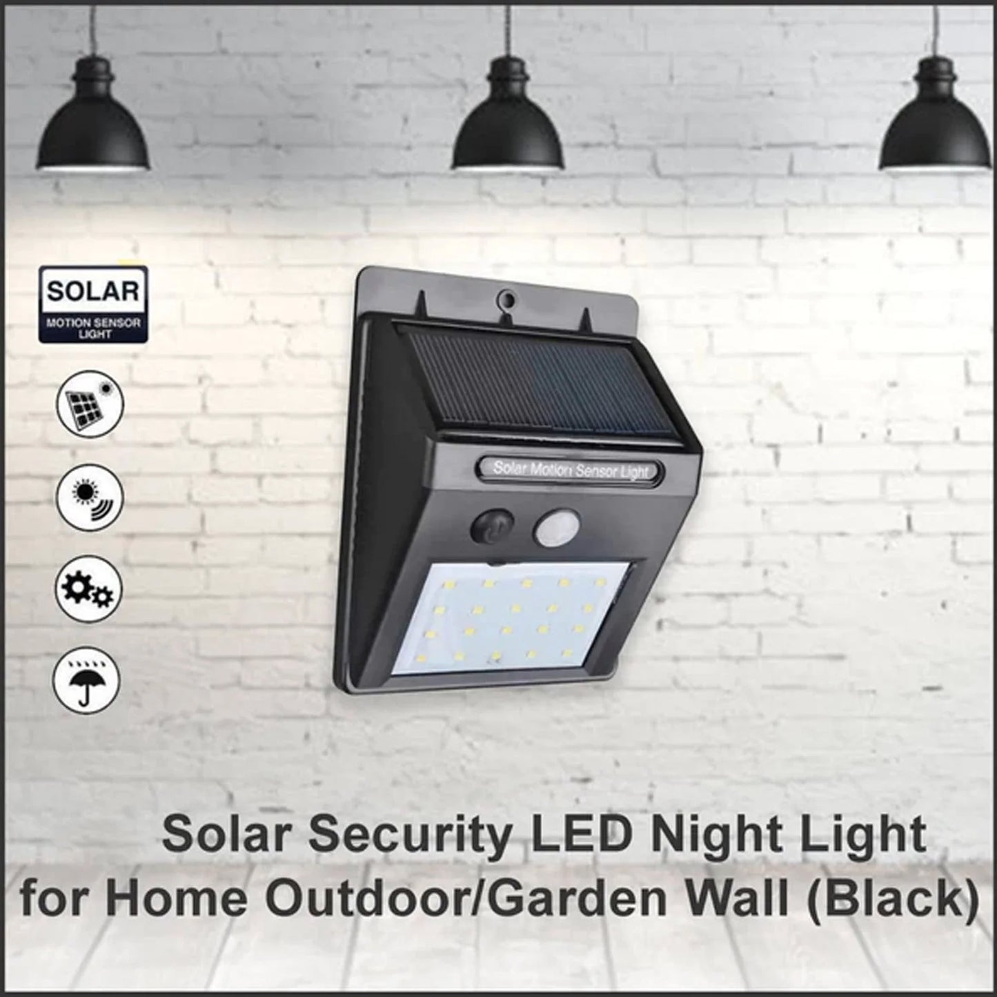 Solar Wireless Security Motion Sensor LED Night Light