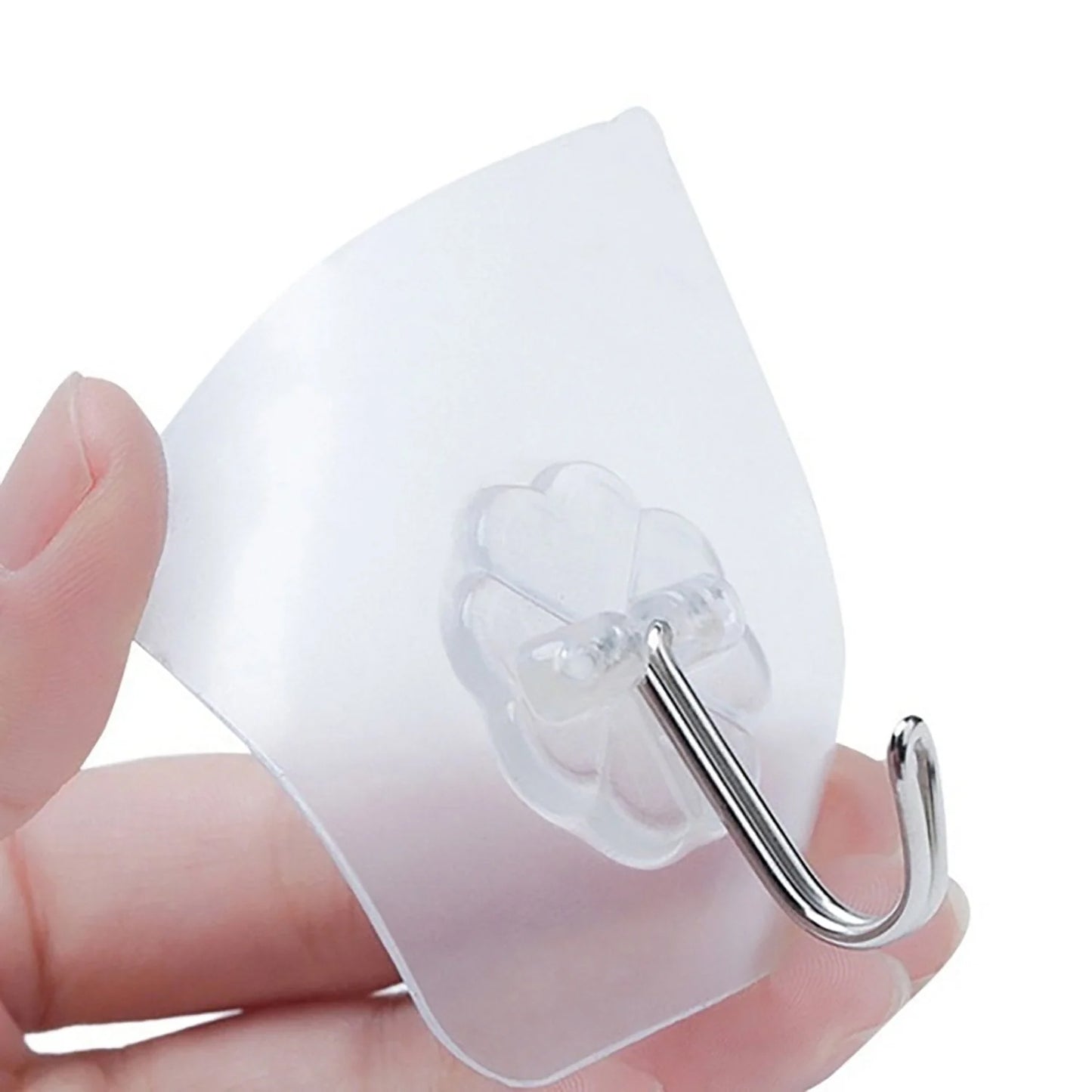 MULTIPURPOSE STRONG SMALL STAINLESS STEEL ADHESIVE WALL HOOKS(Pack of 10)