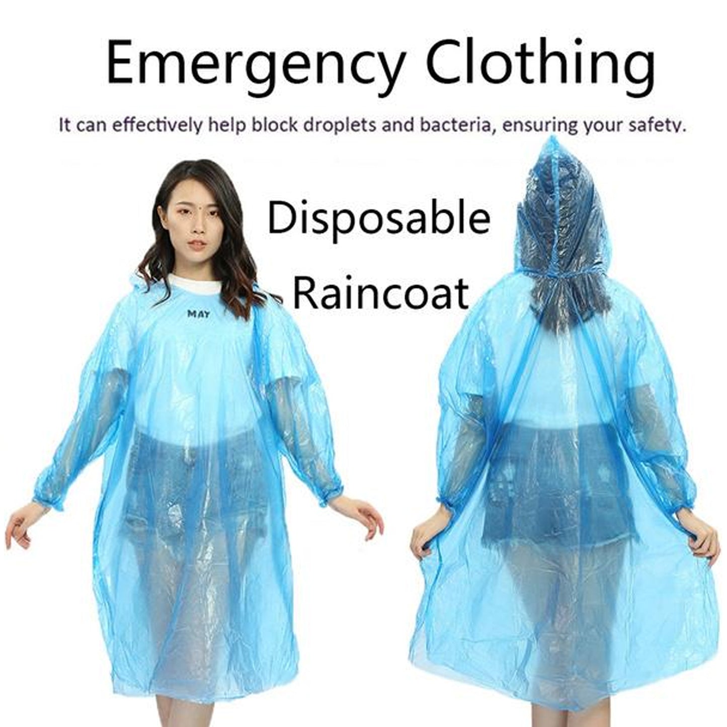 DISPOSABLE RAINCOAT EASY TO CARRY UNISEX POCKET EMERGENCY RAIN COAT (Pack of 4)