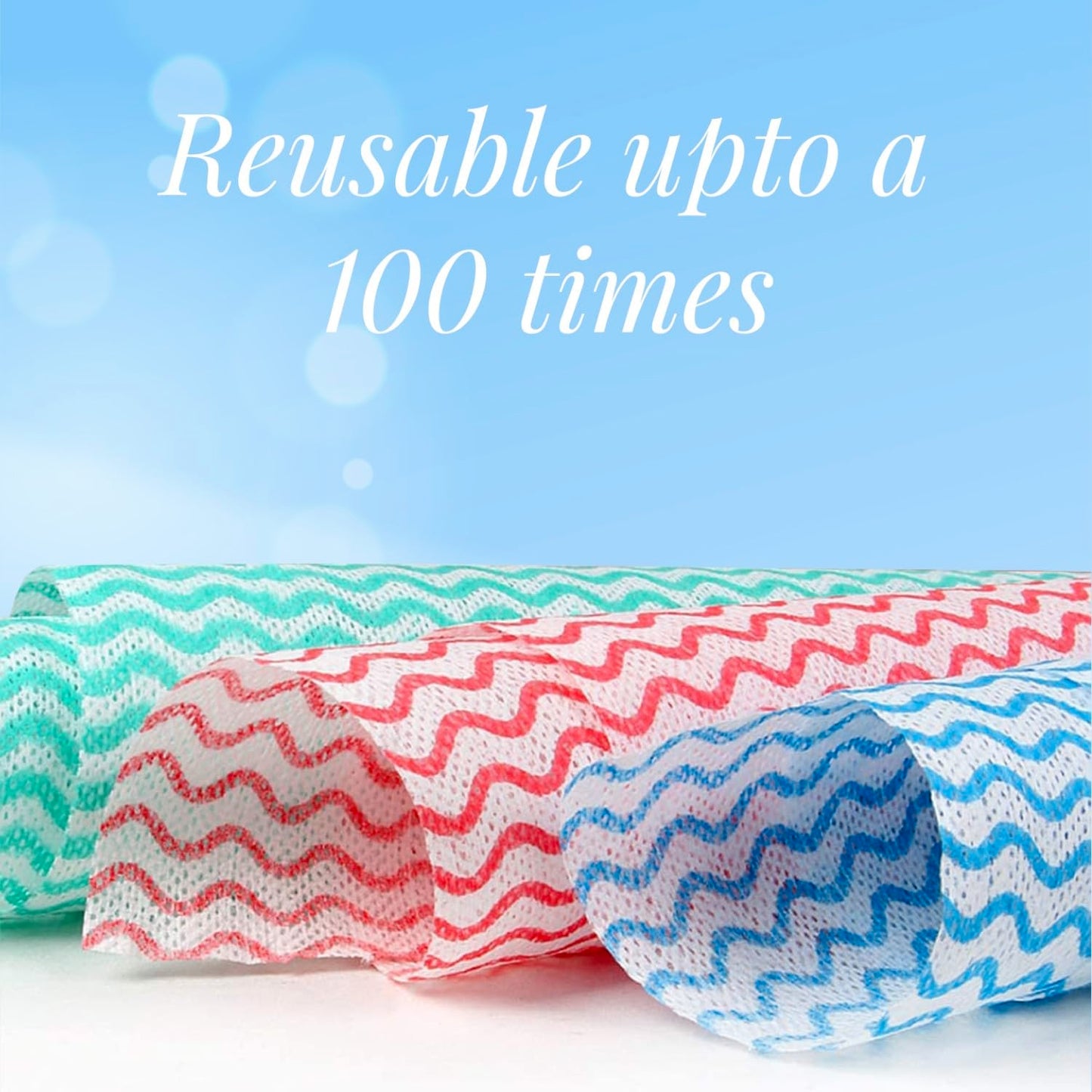Multipurpose Reusable Super Absorbent Microfibre Cleaning Wipe Roll(50 Wipes per Roll)