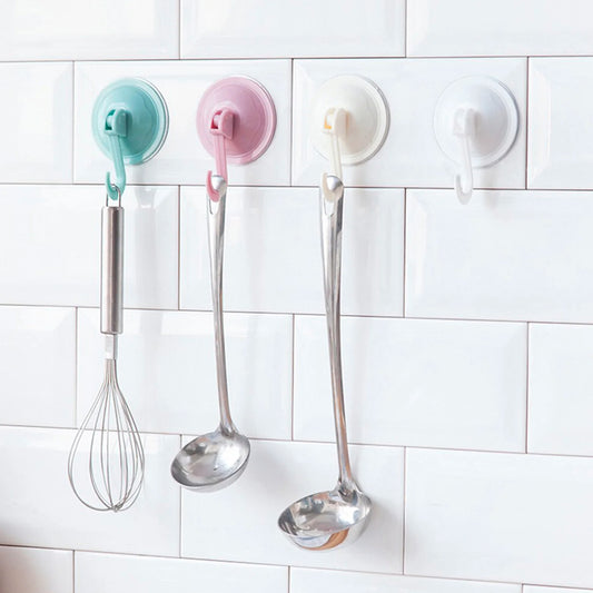 Self Adhesive Wall Vacuum Silicone Suction Hooks, Heavy Duty Sticky Hooks for Hanging. Adhesive Hooks for Wall, Hangers for Hanging Kitchen, Bathroom etc. (Pack of 6)