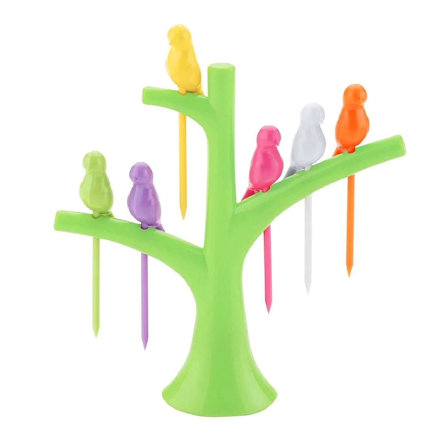 Bird Fruit Fork 6 Piece with Holder