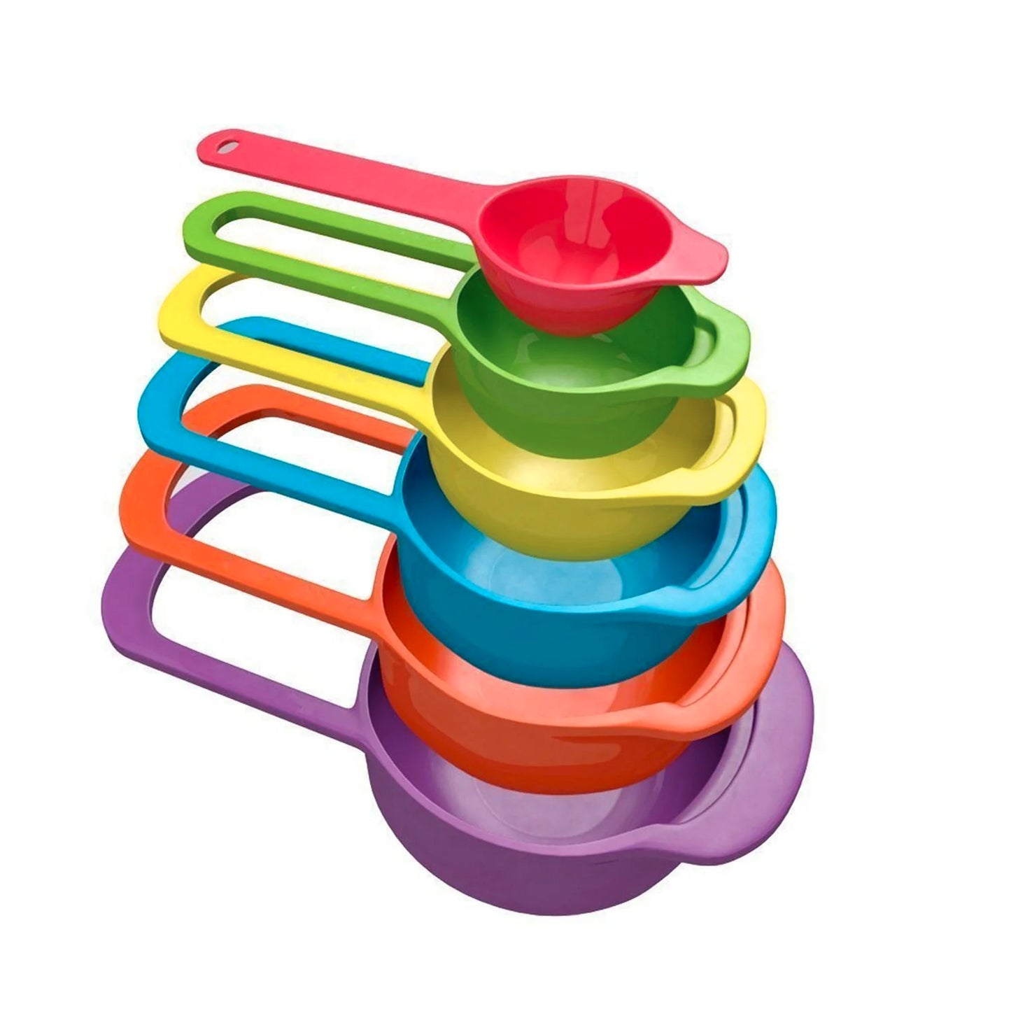 Plastic Measuring Spoons. 6 Piece Set.