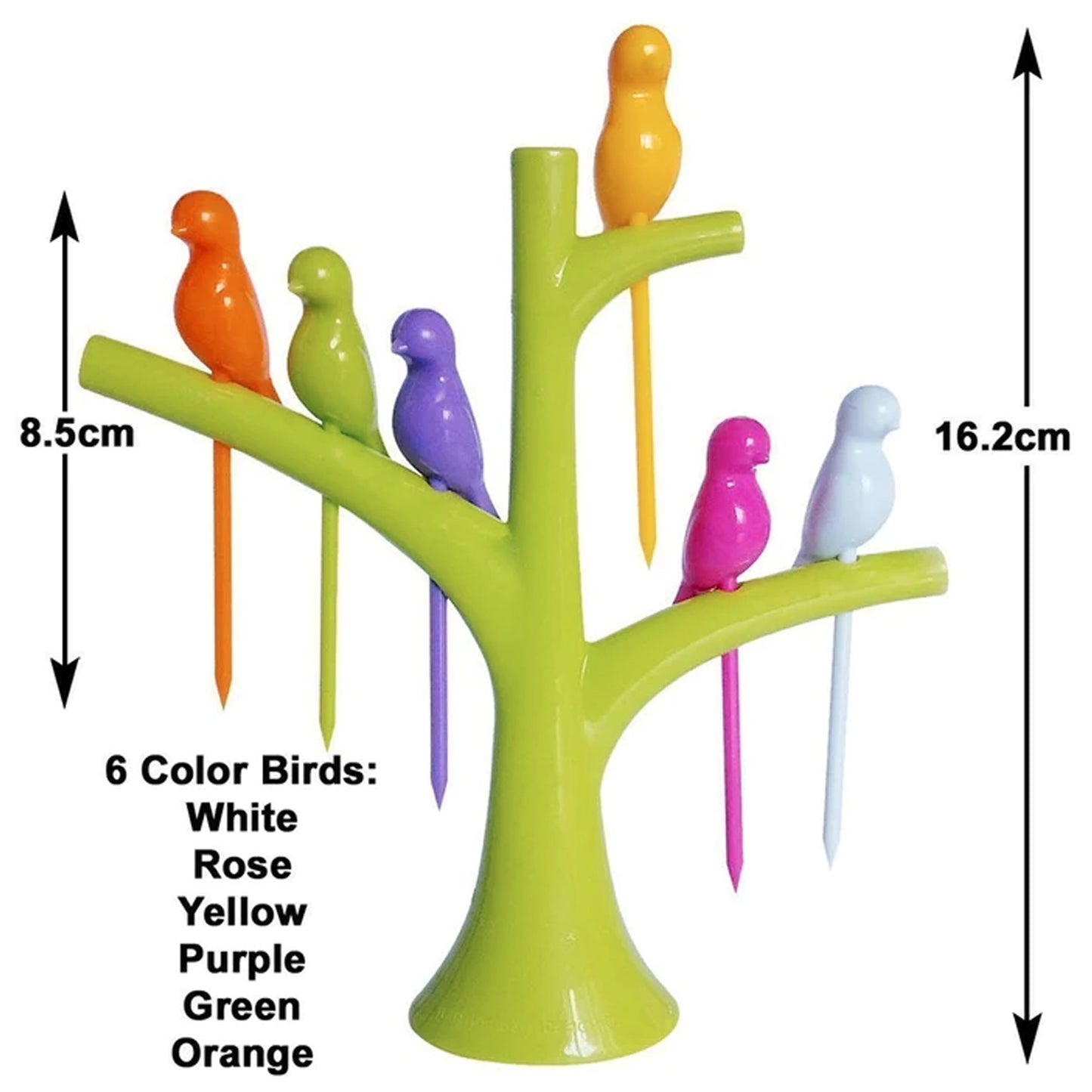 Bird Fruit Fork 6 Piece with Holder