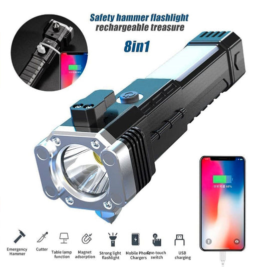 Portable 8 in 1 Rechargable LED Torch Flash Light