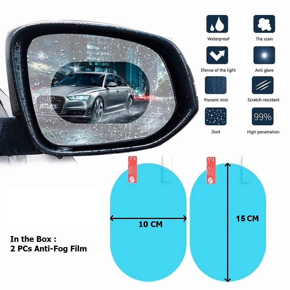 Car Rear View Mirror Anti Fog Waterproof Protective Film, Anti-Glare, Rain-Proof, Anti Water Mist, Anti-Scratch.