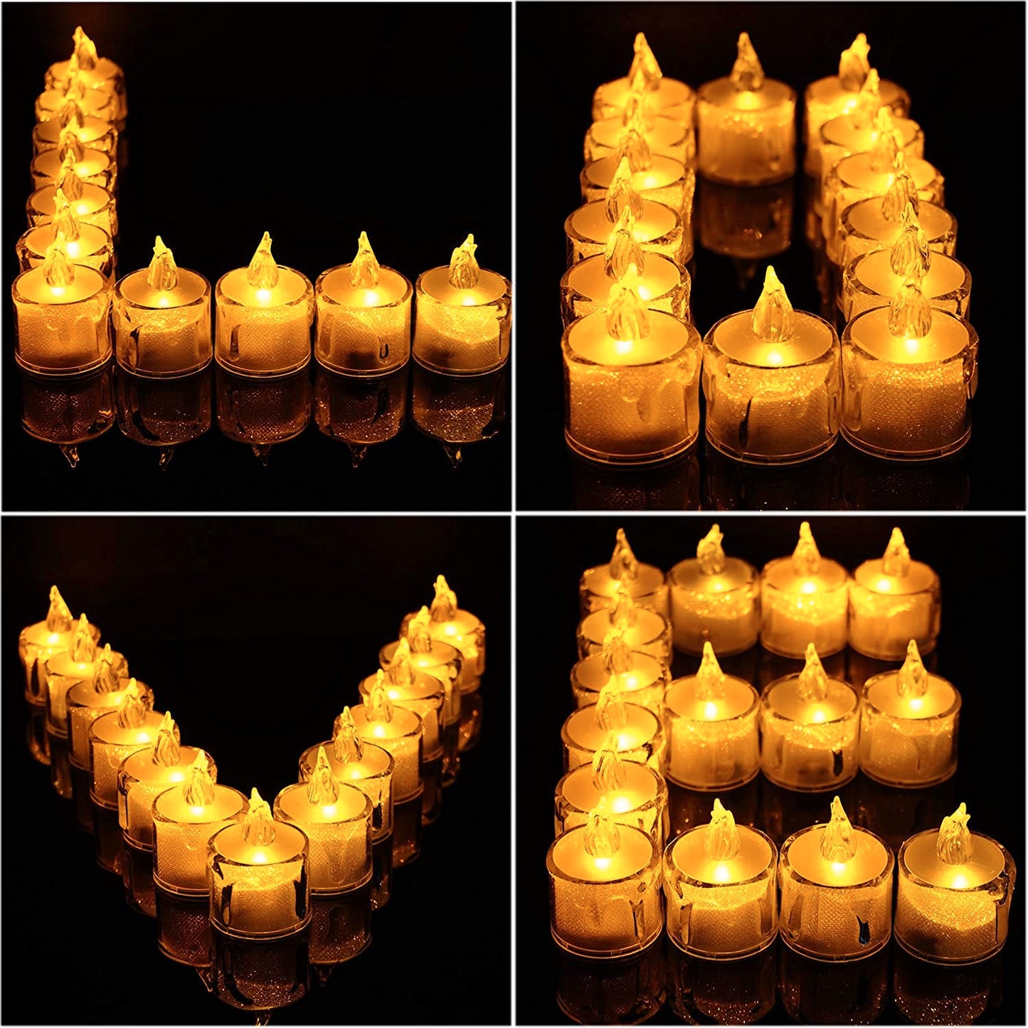 Acrylic Flameless & Smokeless Melted Design Crystal LED Candles for Home Decoration,Gifting, Festival etc.(Pack of 12)