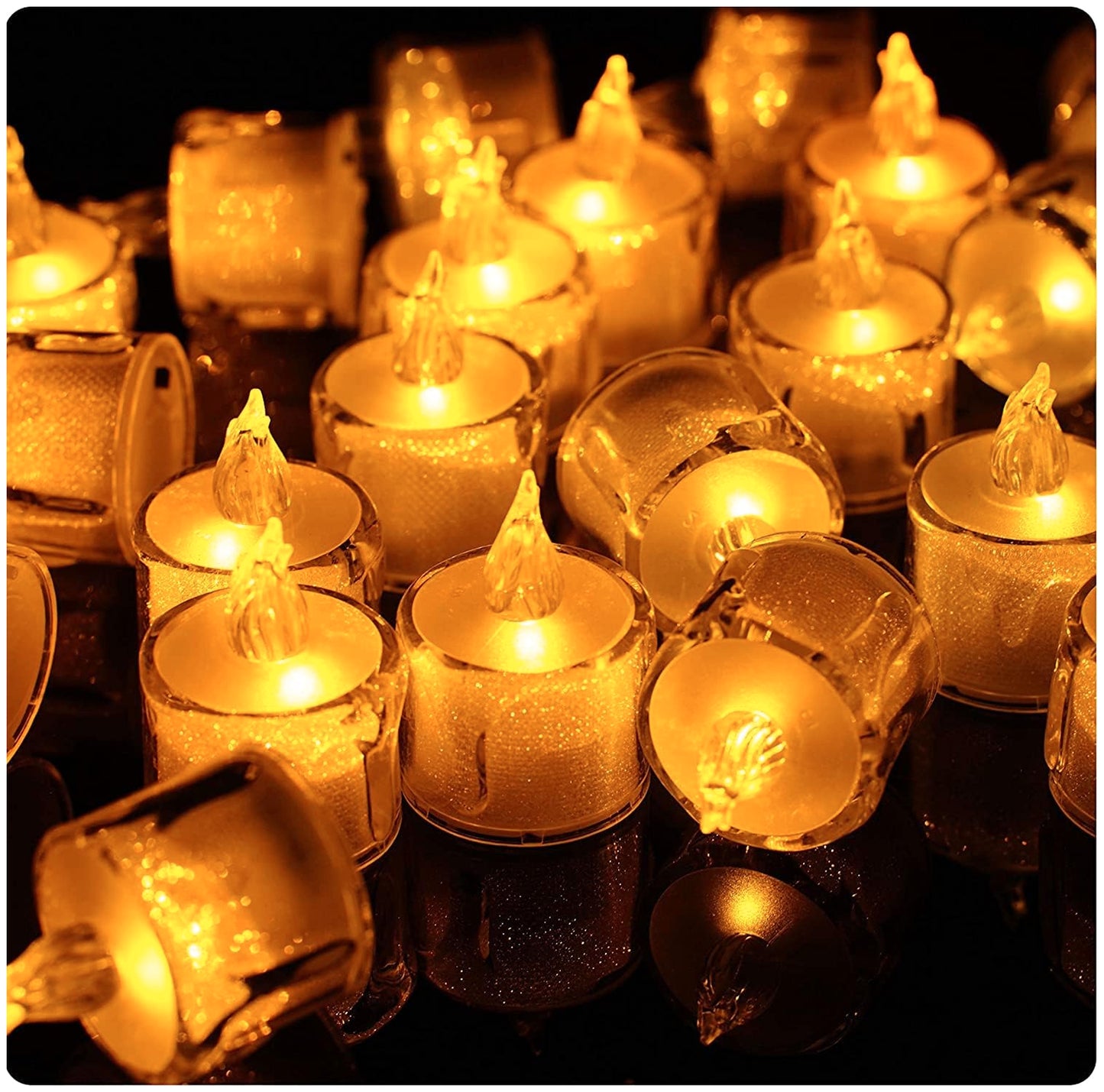 Acrylic Flameless & Smokeless Melted Design Crystal LED Candles for Home Decoration,Gifting, Festival etc.(Pack of 12)