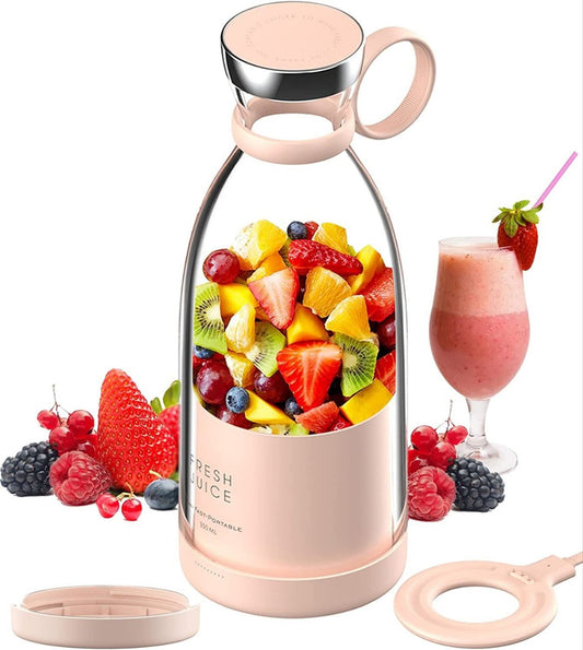 Portable Blender, USB Rechargeable Mini Juicer Blender, Electric Juicer Bottle Blender Grinder Mixer Blender for Juices, Shakes and Smoothies