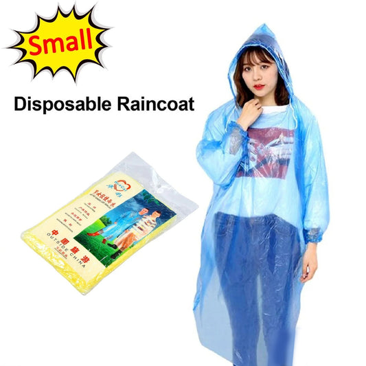 DISPOSABLE RAINCOAT EASY TO CARRY UNISEX POCKET EMERGENCY RAIN COAT (Pack of 4)