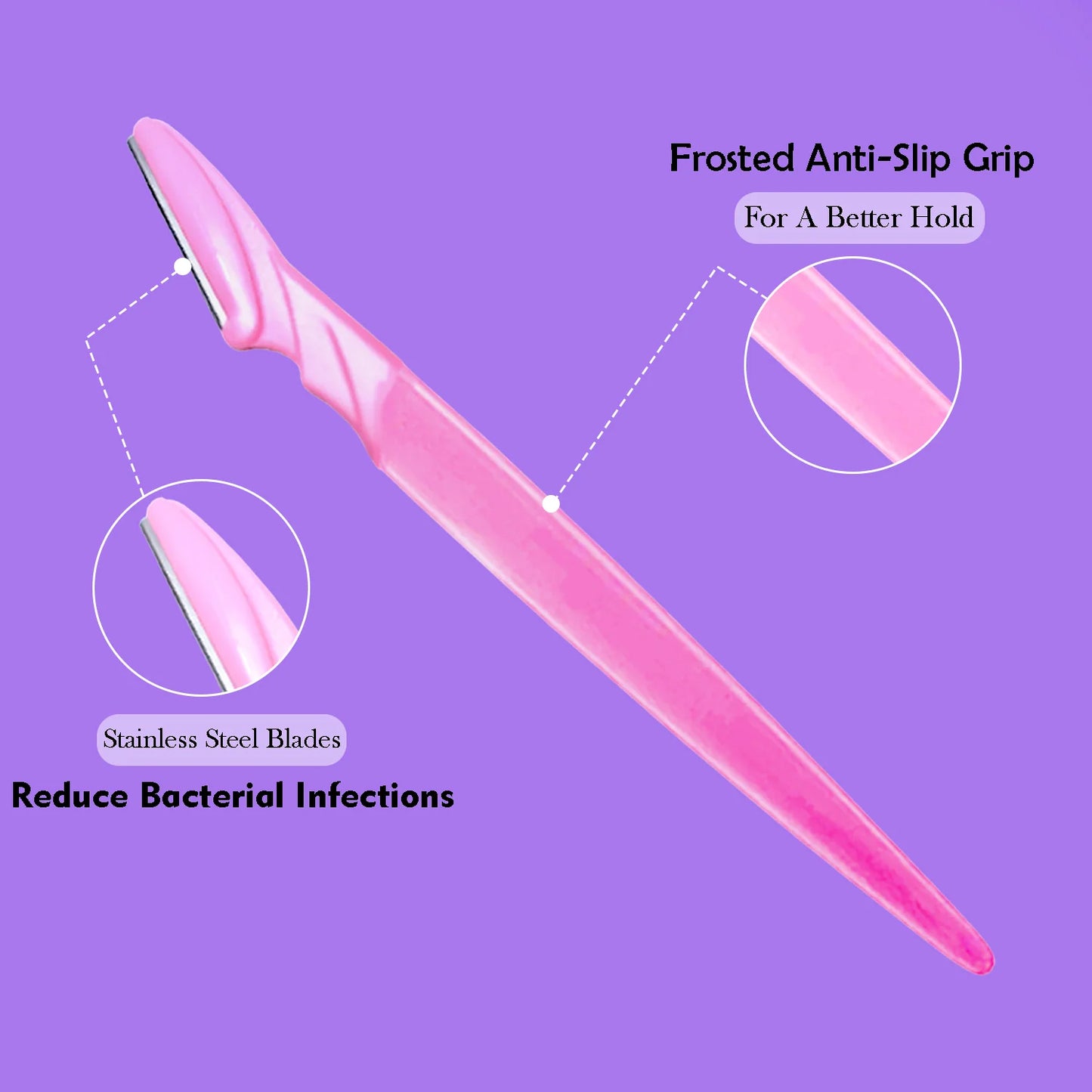 Reusable Facial & Eyebrow Razors, Pack of 6, Painless Hair Removal for Face, Eyebrows, Upper Lips, Chin, Forehead etc.