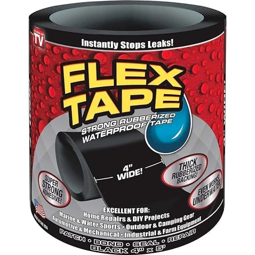 Flex tape Strong Rubberized Waterproof Adhesive Sealant Tape Instantly Stops Leakages. Permanent Repair for Roof Leaks, Surface Crack, Water tank etc.