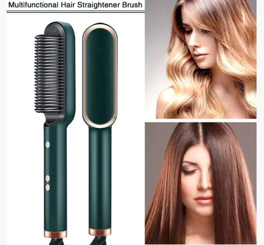 Professional Hair Straightener Tourmaline Ceramic Brush with 5 Temperature Control (multi colour)