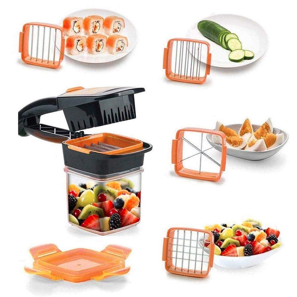 5 in 1 Multifunctional Dicer with Container, Vegetable & Fruits Slicer,Dicer Grater & Chopper with Container.