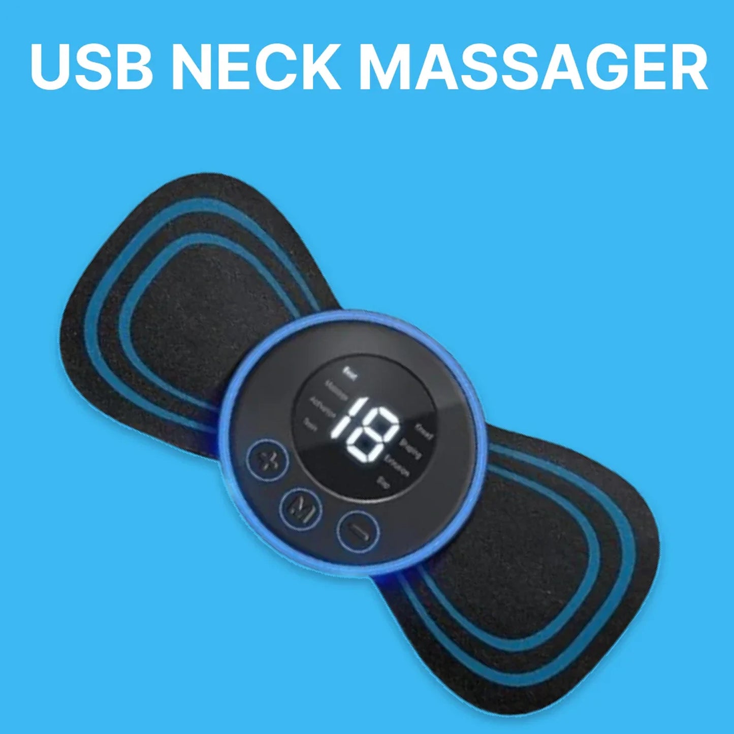 Full Body Mini Massager with 8 Modes, 19 Levels Electric Rechargeable Portable EMS Patch for Shoulder, Neck, Arms, Legs, Neck etc.