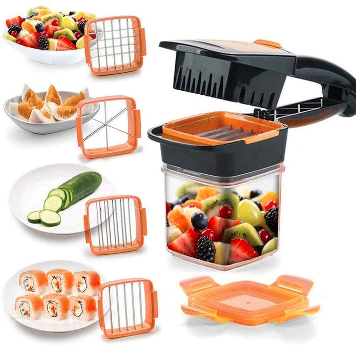 5 in 1 Multifunctional Dicer with Container, Vegetable & Fruits Slicer,Dicer Grater & Chopper with Container.